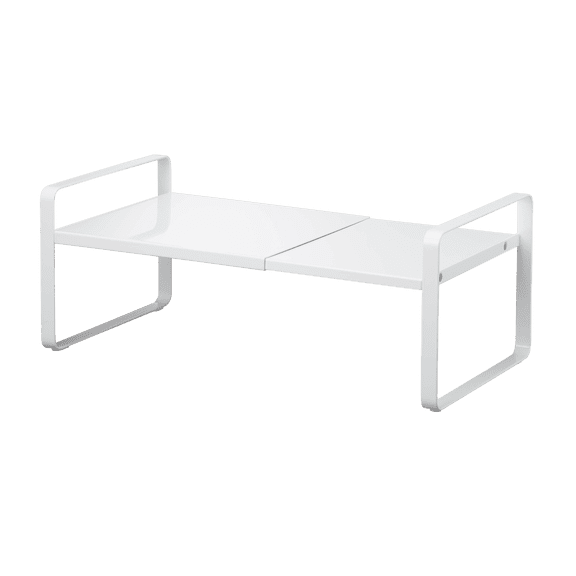 Yamazaki Home Expandable Kitchen Riser, White, Steel, Small, Expandable