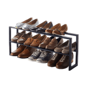 Yamazaki Home Expandable Shoe Rack - Two Sizes, Black, Steel, Double,  Holds 6 to 12 shoes, Expandable