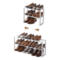 thumbnail image 1 of Yamazaki Home Expandable Shoe Rack - Two Sizes, White, Steel, Double, Holds 6 to 12 shoes, Expandable, 1 of 7