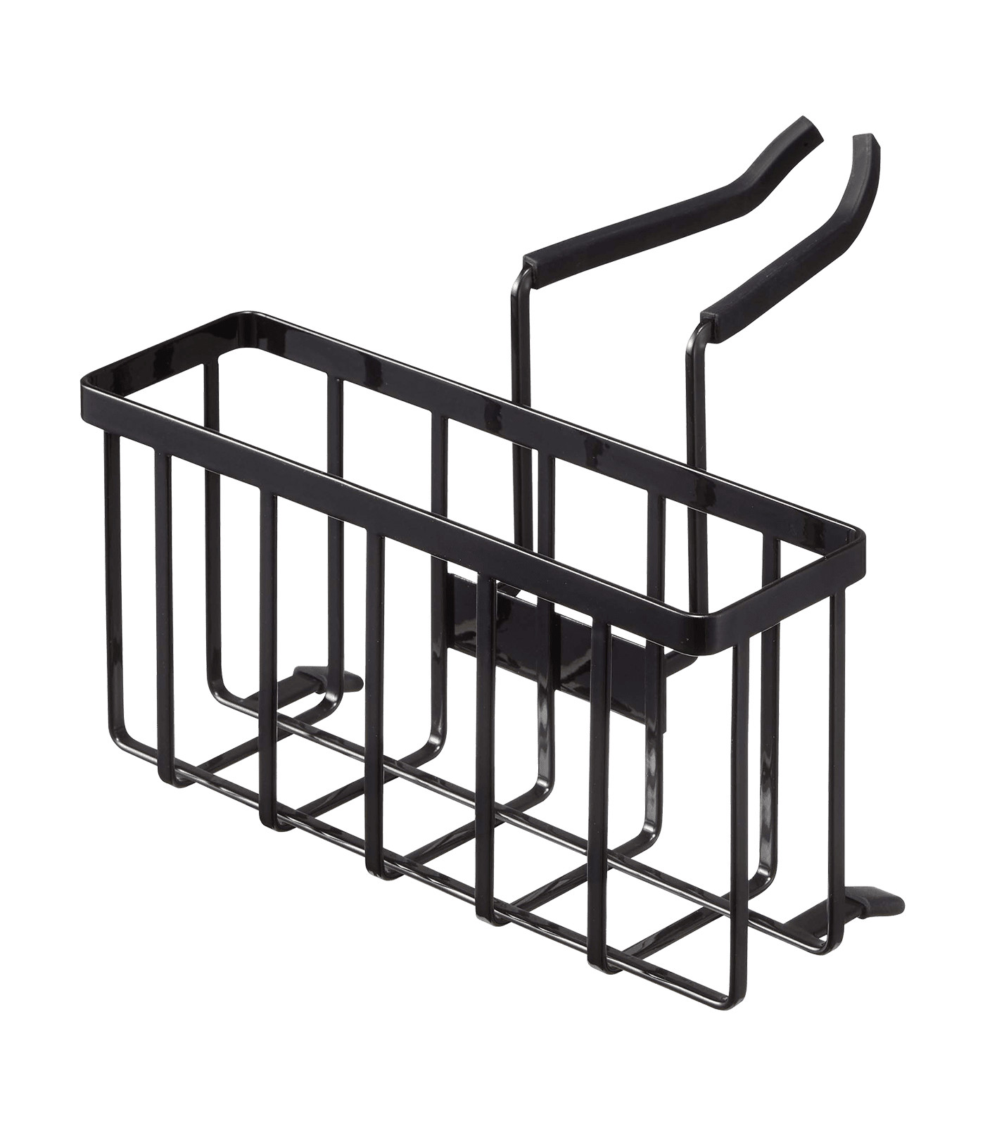 Black Steel Faucet-Hanging Sponge Caddy