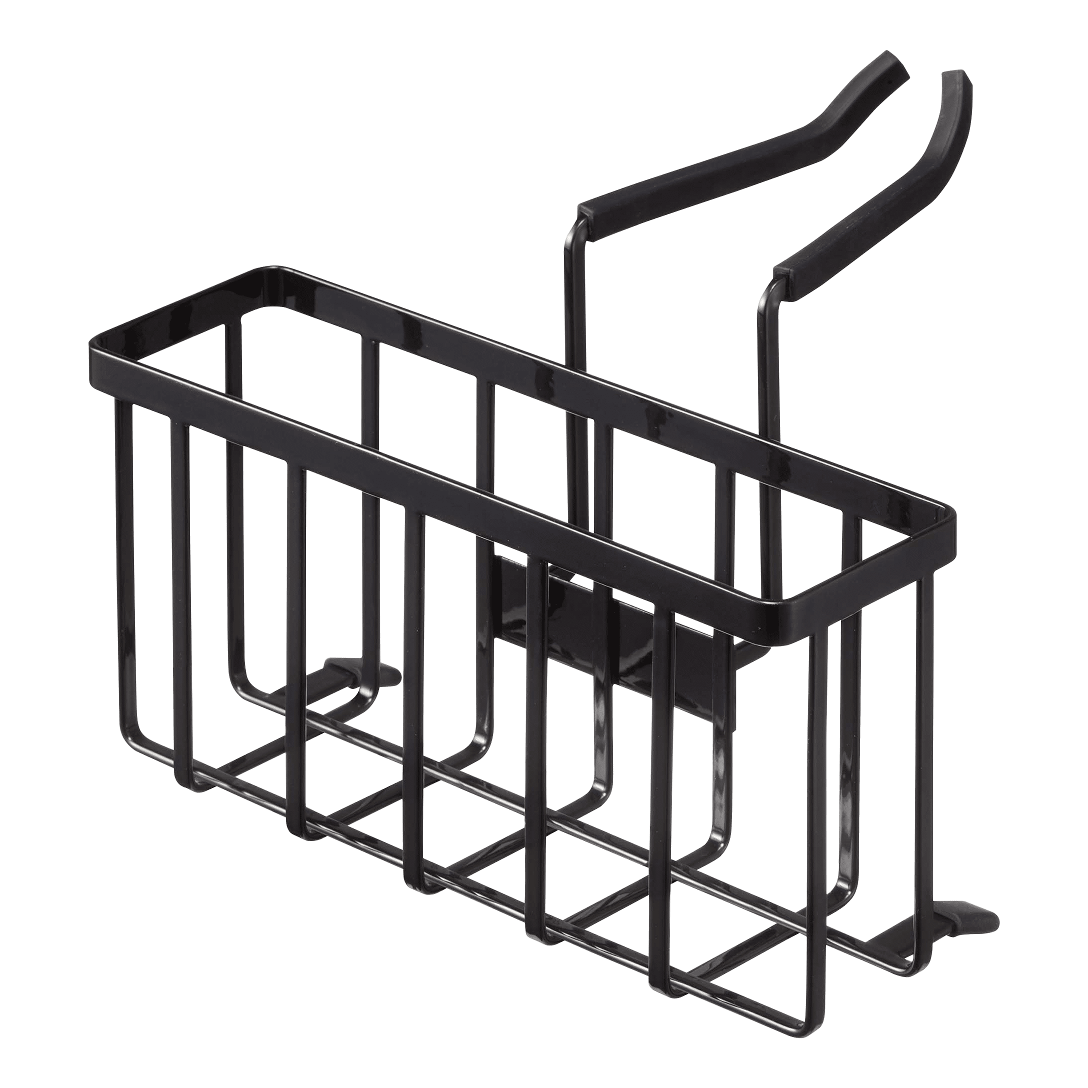 Black Steel Faucet-Hanging Sponge Caddy