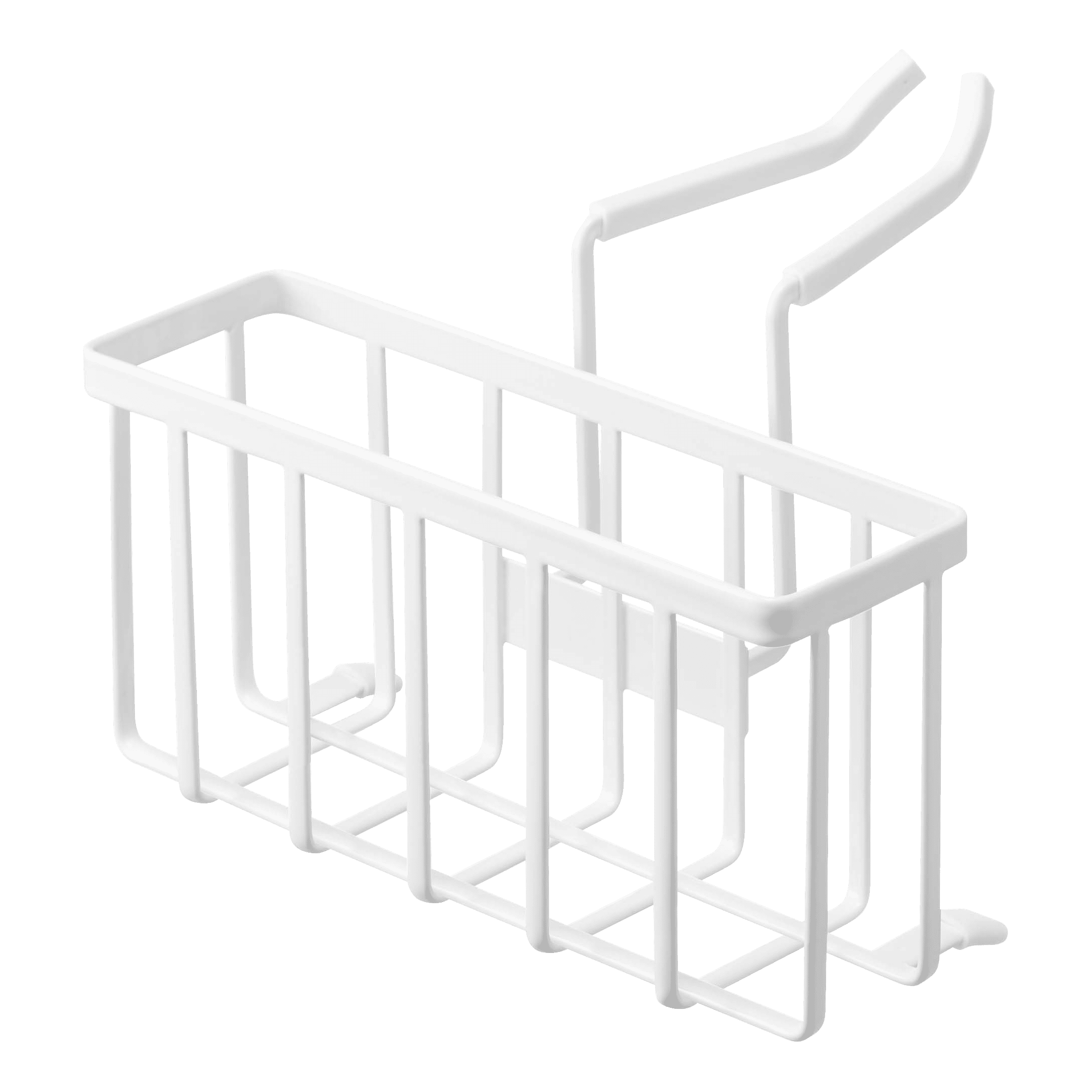 White Steel Faucet-Hanging Kitchen Caddy with Extra Storage