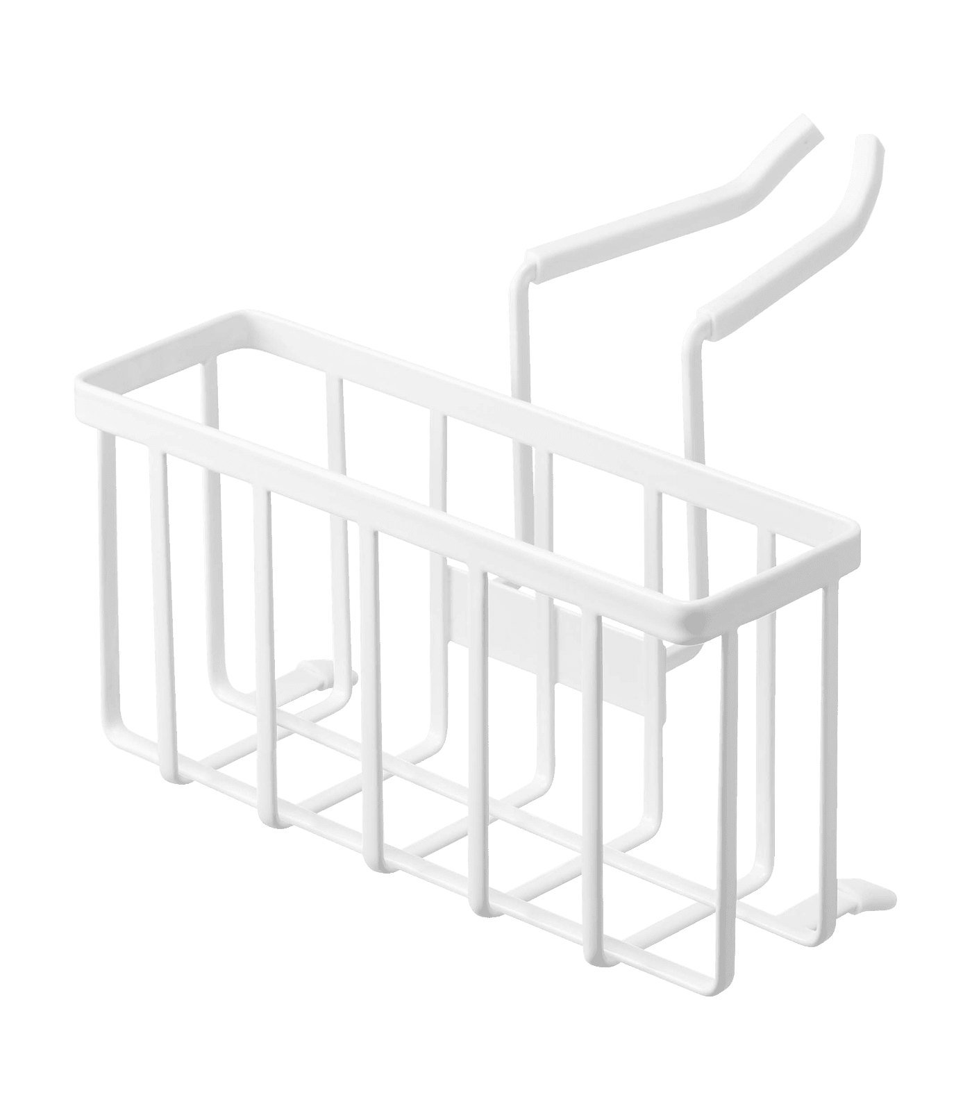 White Steel Faucet-Hanging Kitchen Caddy with Extra Storage