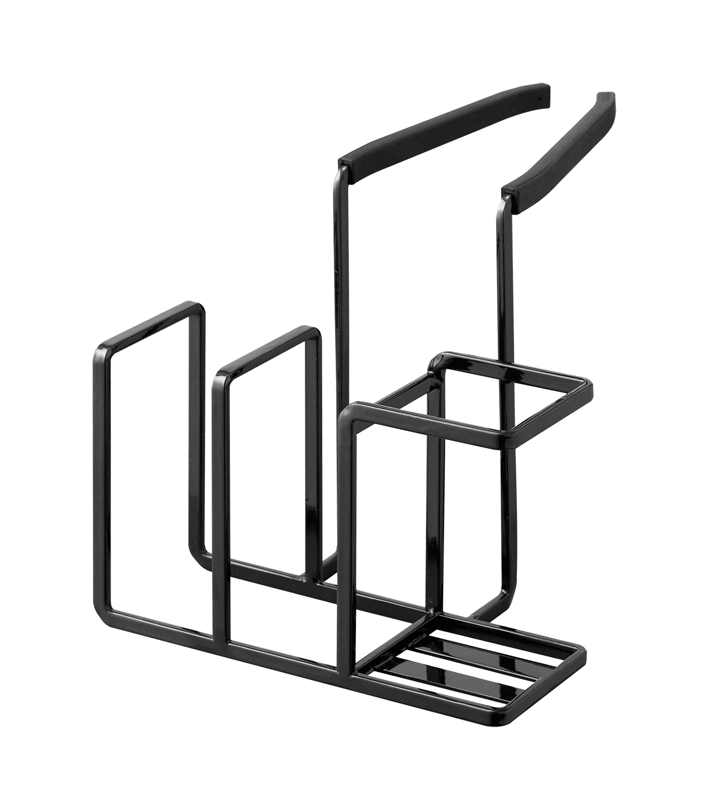 Black Metal Faucet-Hanging Sponge and Brush Holder