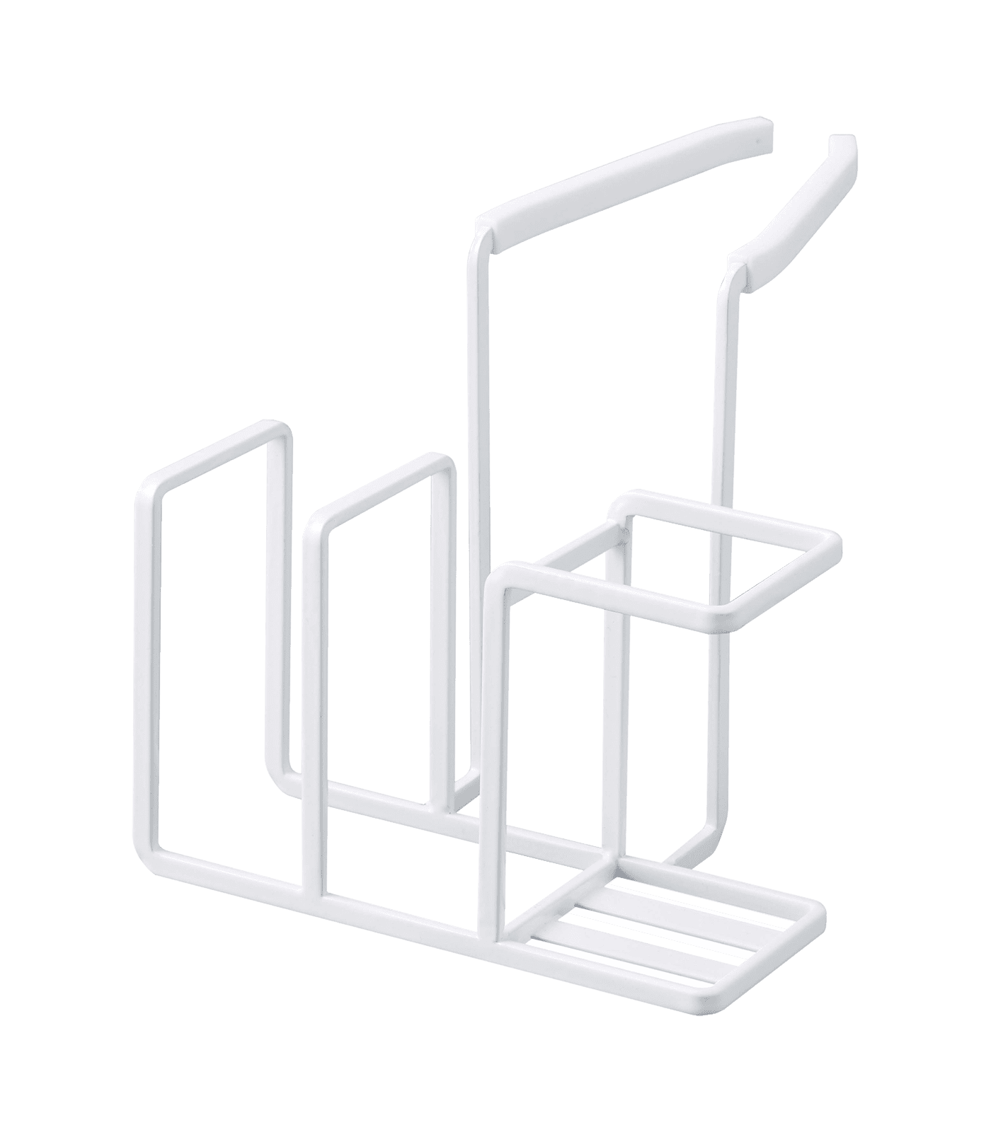 White Steel Faucet-Hanging Sponge and Brush Holder
