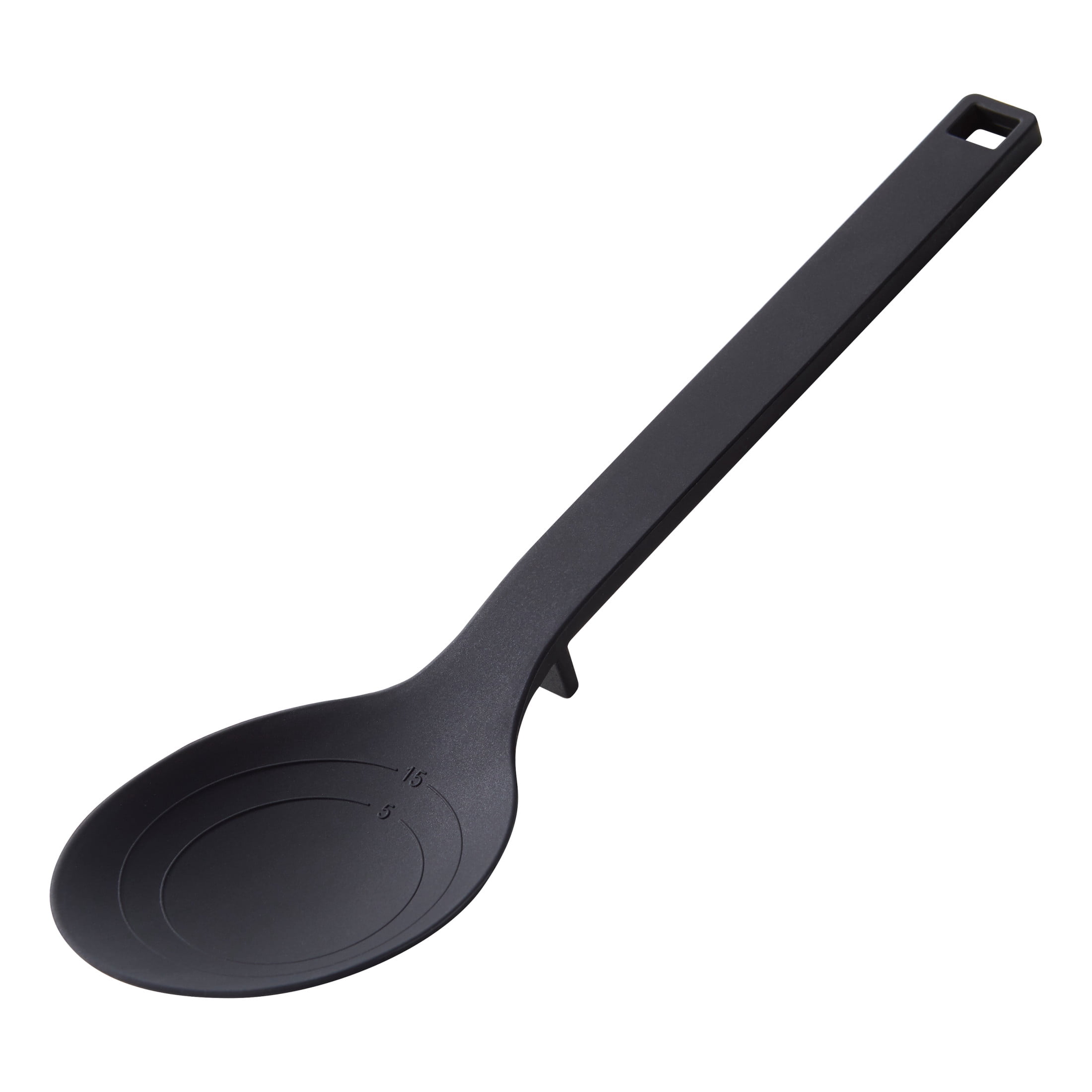 Yamazaki Home Floating Cooking Spoon, Black, Silicone, Dishwasher Safe ...