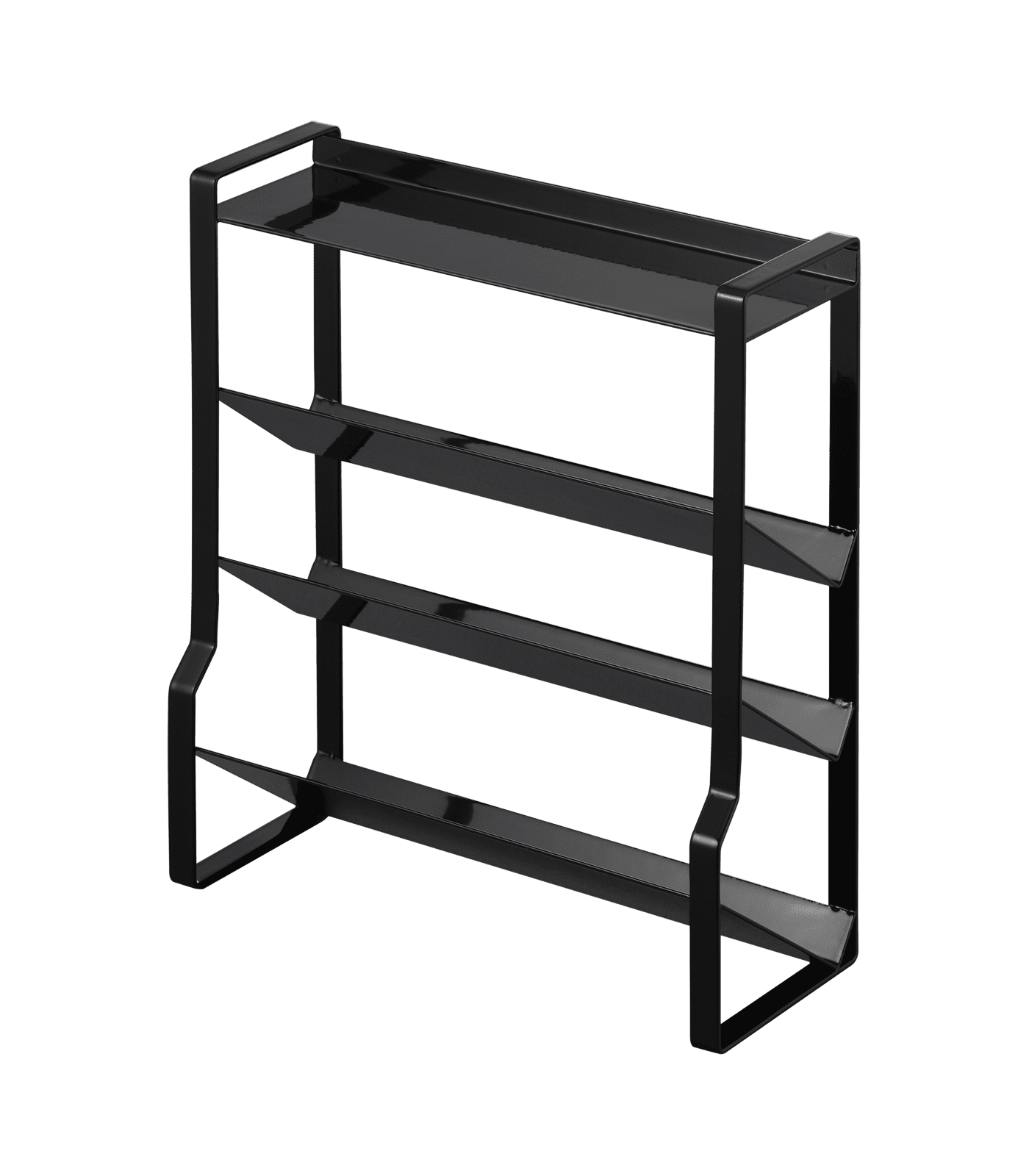 Black Steel Four-Tier Slim Spice Rack