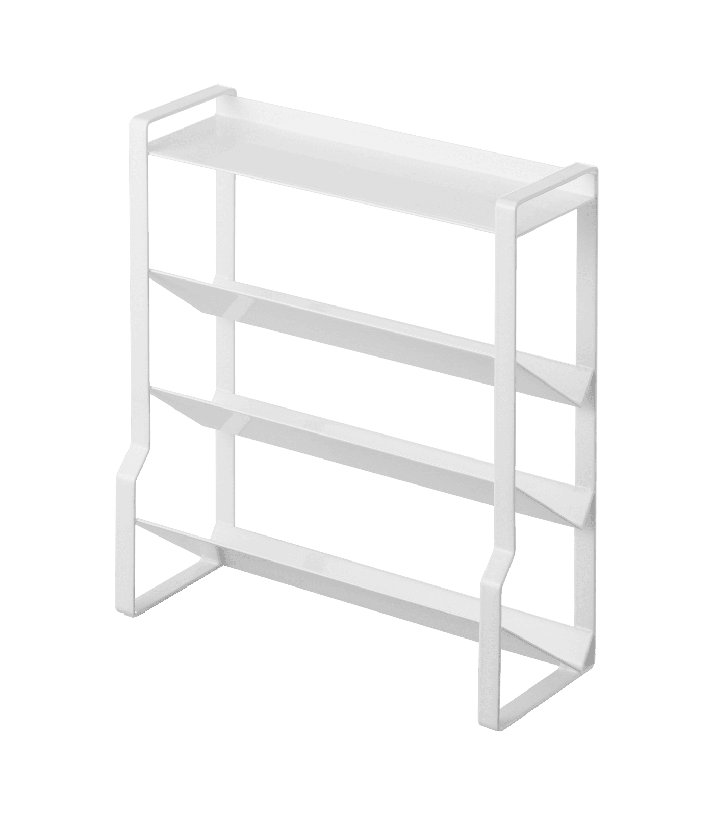 White Steel Four-Tier Slim Spice Rack for Countertops