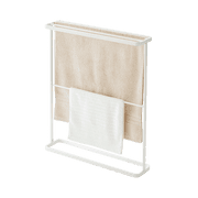 Yamazaki Home Bath Towel Hanger, White, Steel, Holds towels up to 24.5" x 58", Supports 2.2 pounds, Water Resistant