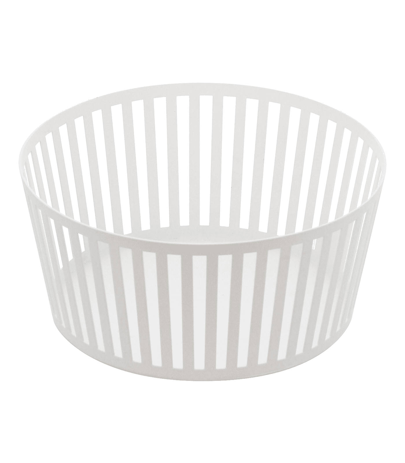 White Tall Round Steel Fruit Basket