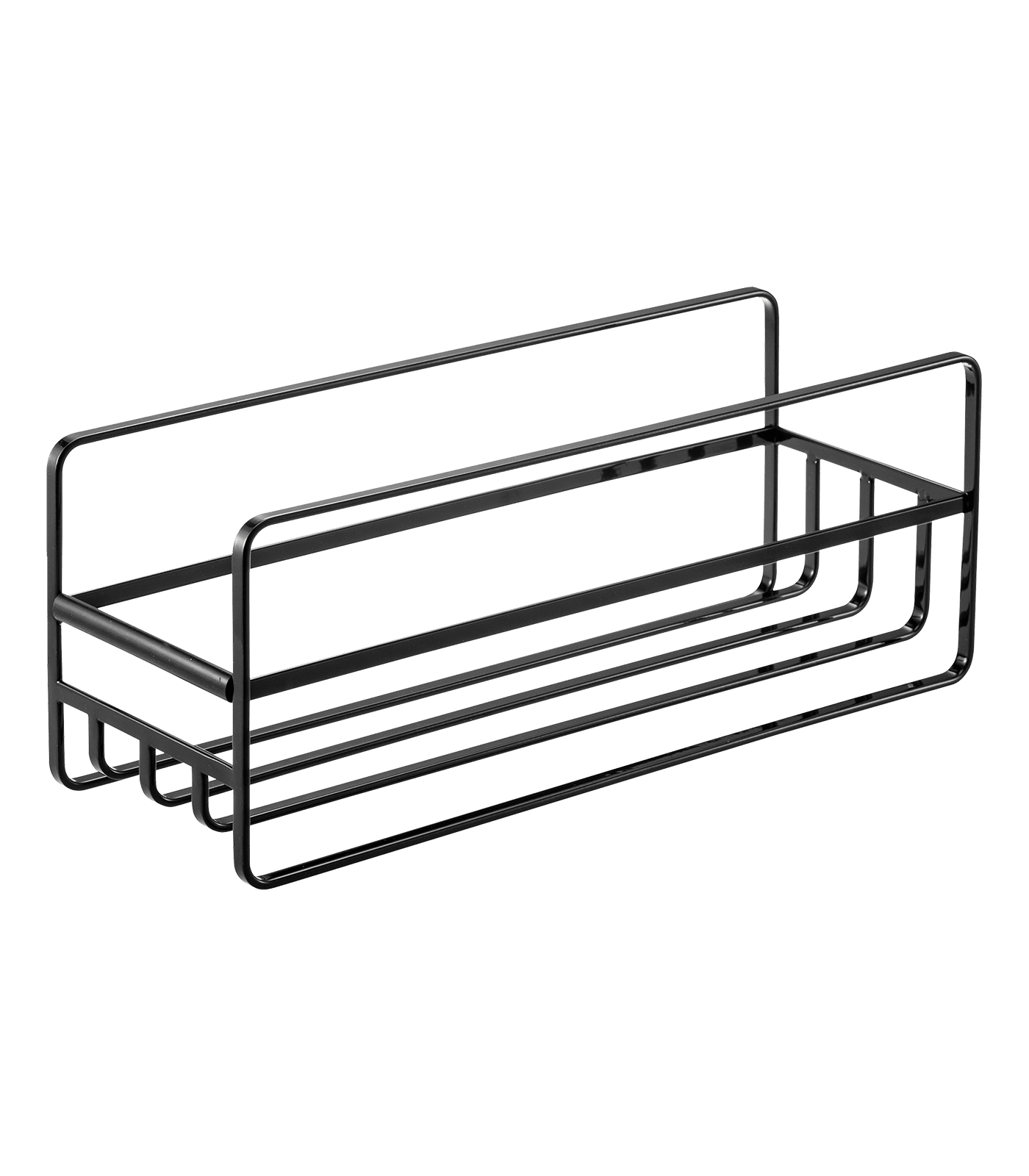 Black Steel Glass and Mug Cabinet Organizer