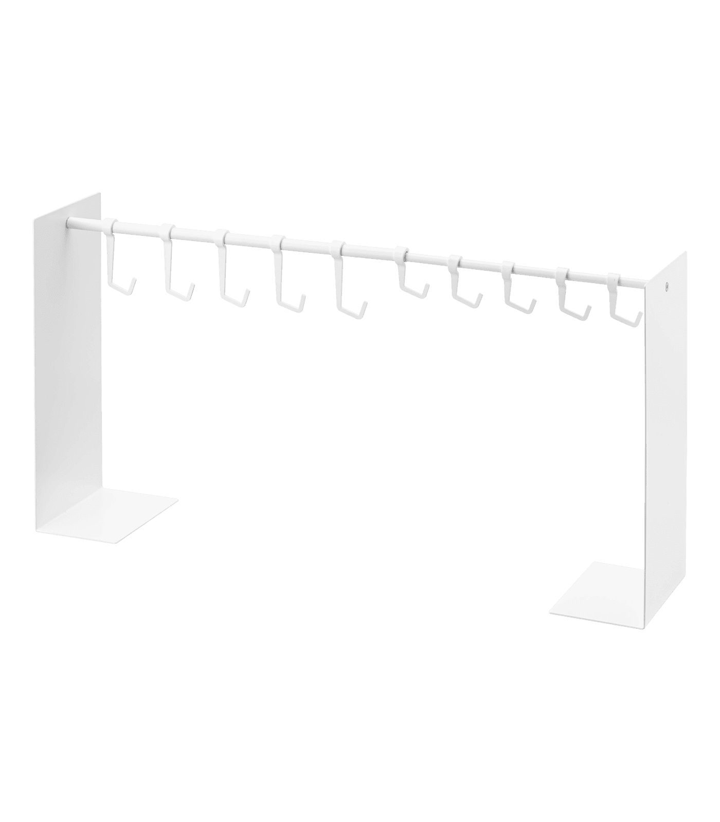 White Adjustable Steel Hat Hanging Organizer with Hooks