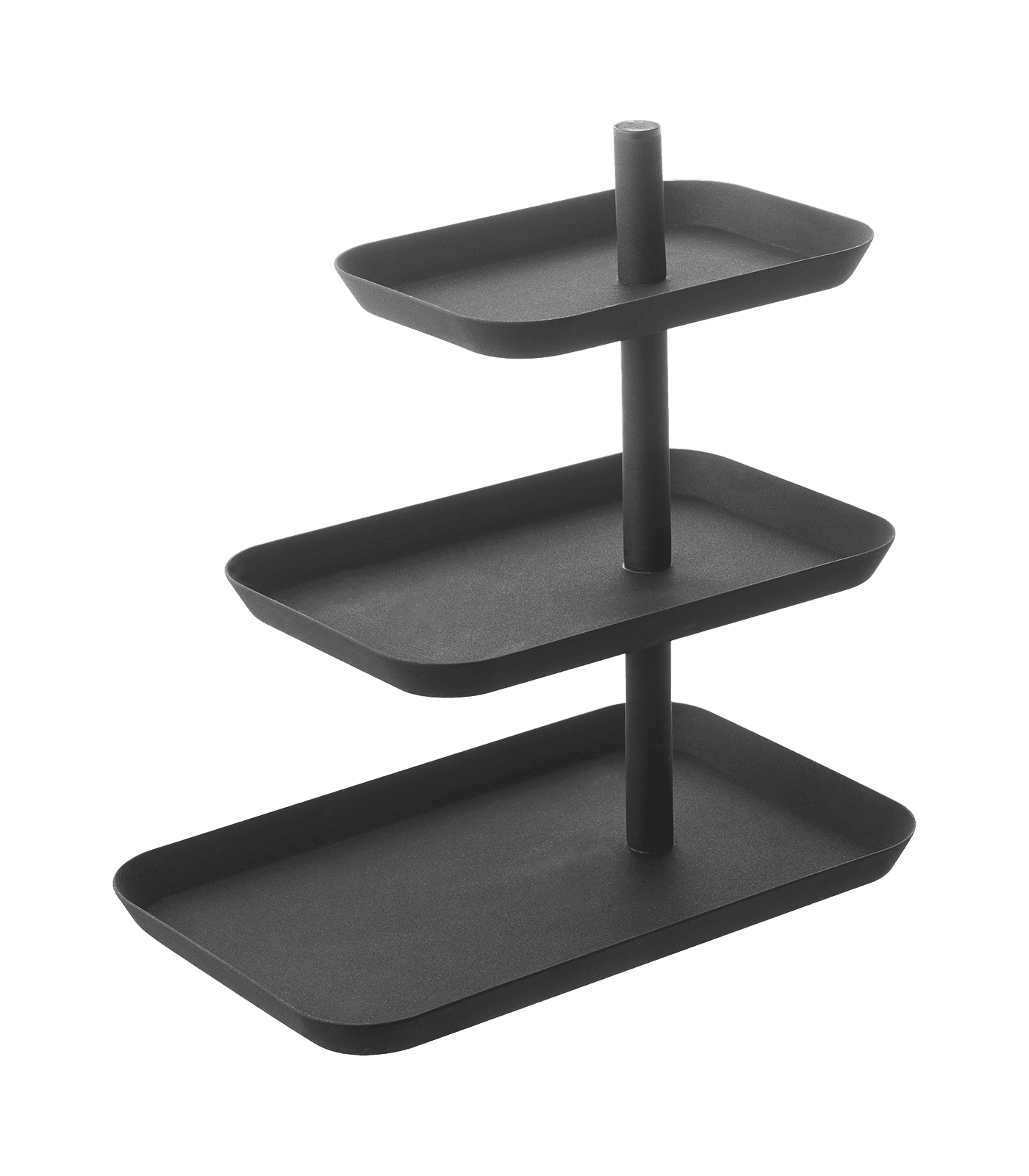 Black Steel 3-Tier Rectangular Countertop Organizer