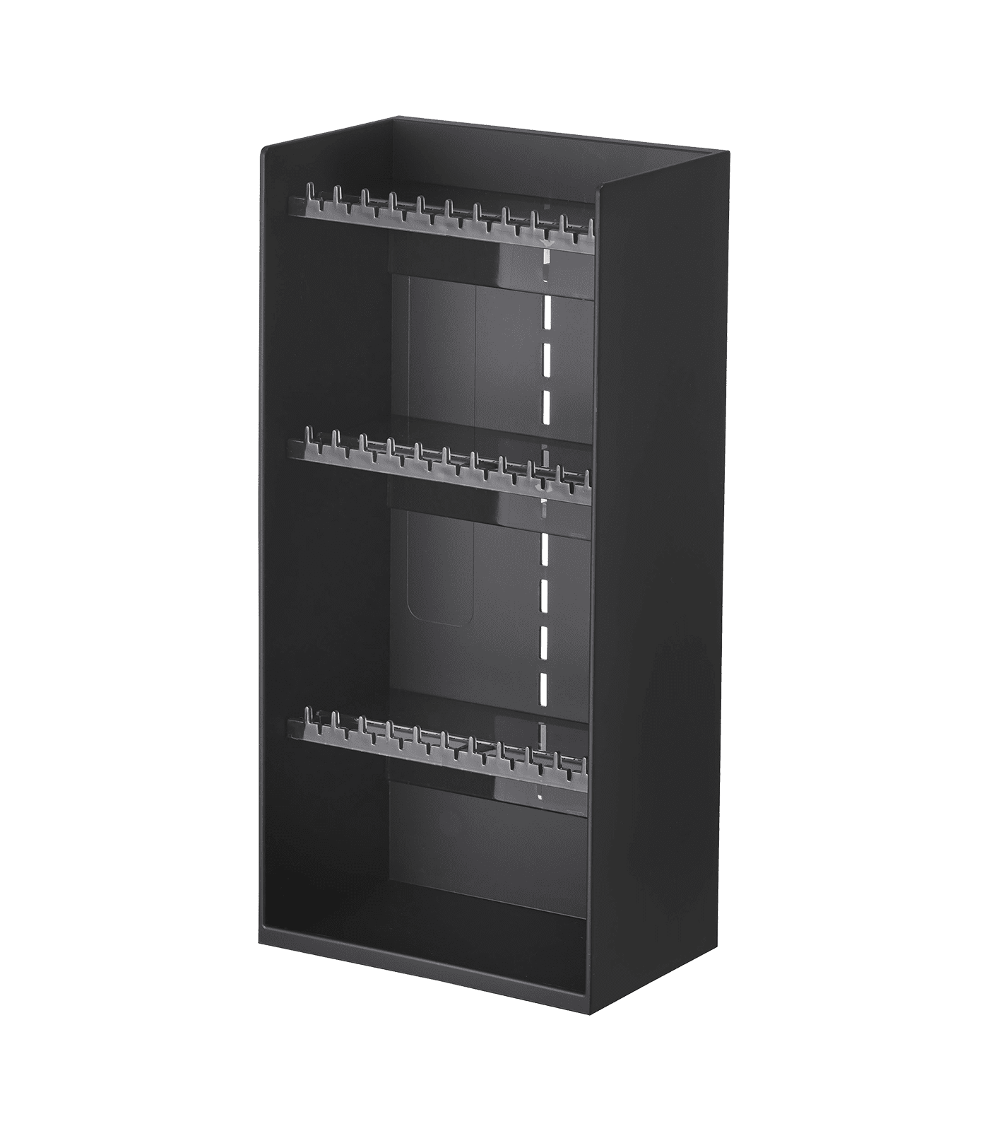 Compact Adjustable Black Metal Jewelry and Makeup Organizer