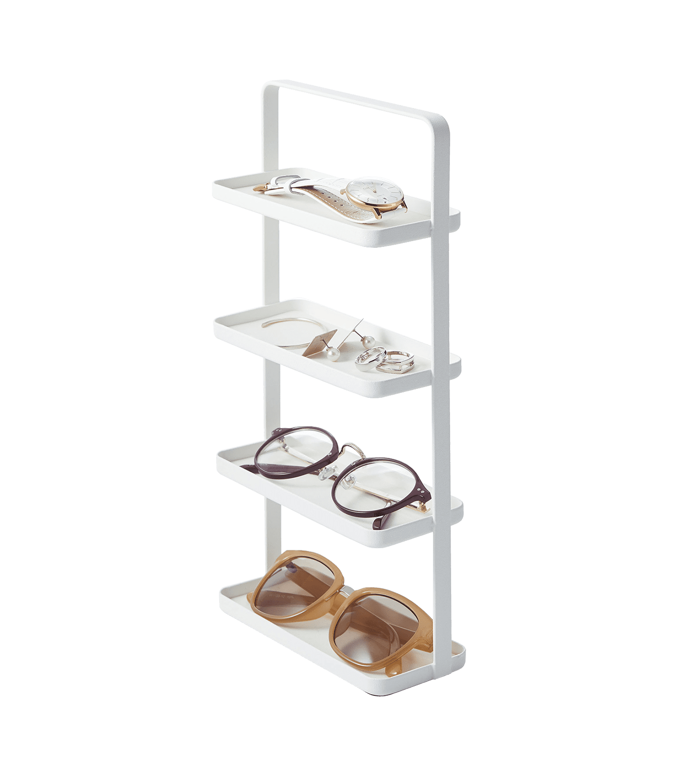 White 4-Tier Metal Jewelry and Accessory Stand