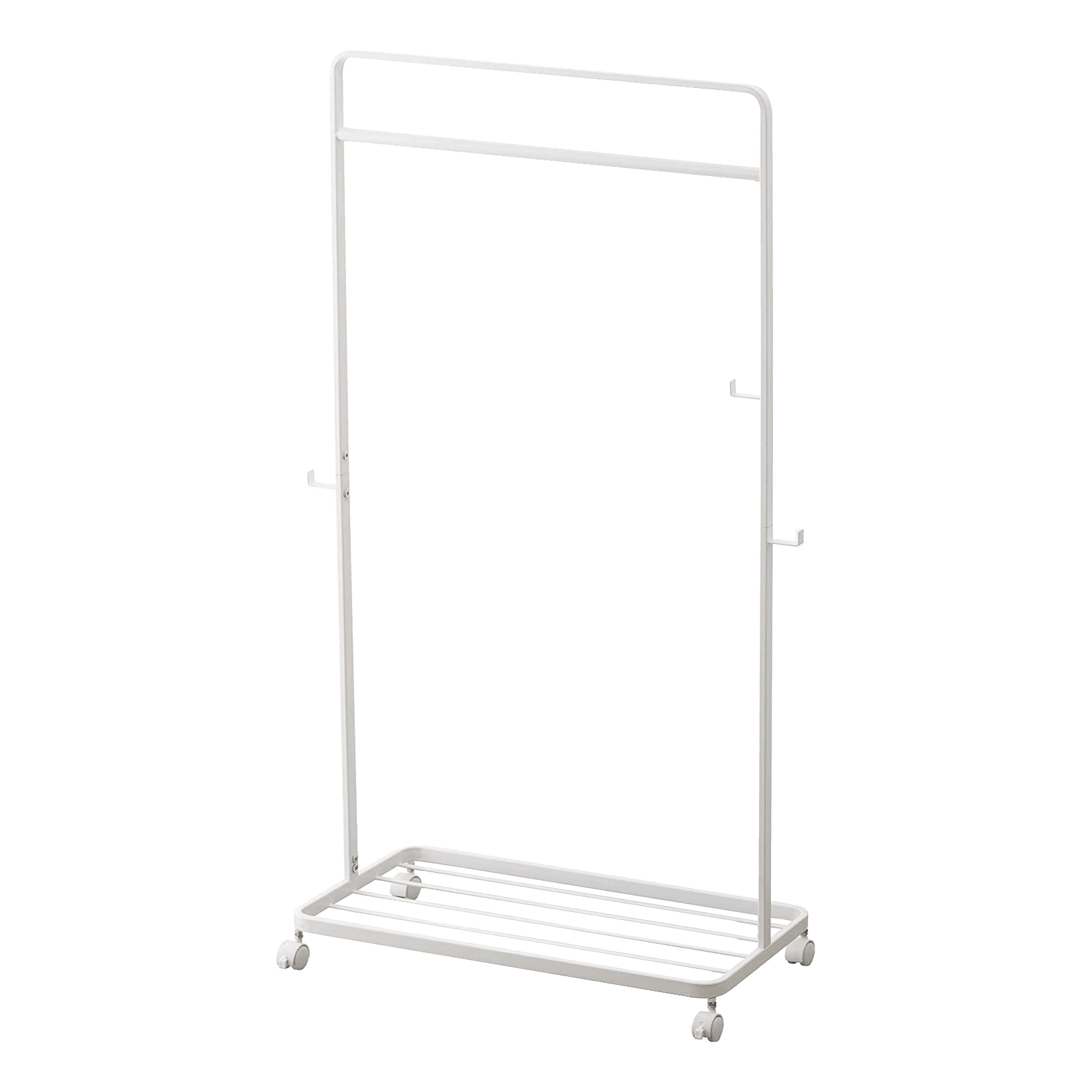 White Steel Kids Rolling Clothes Rack with Wheels