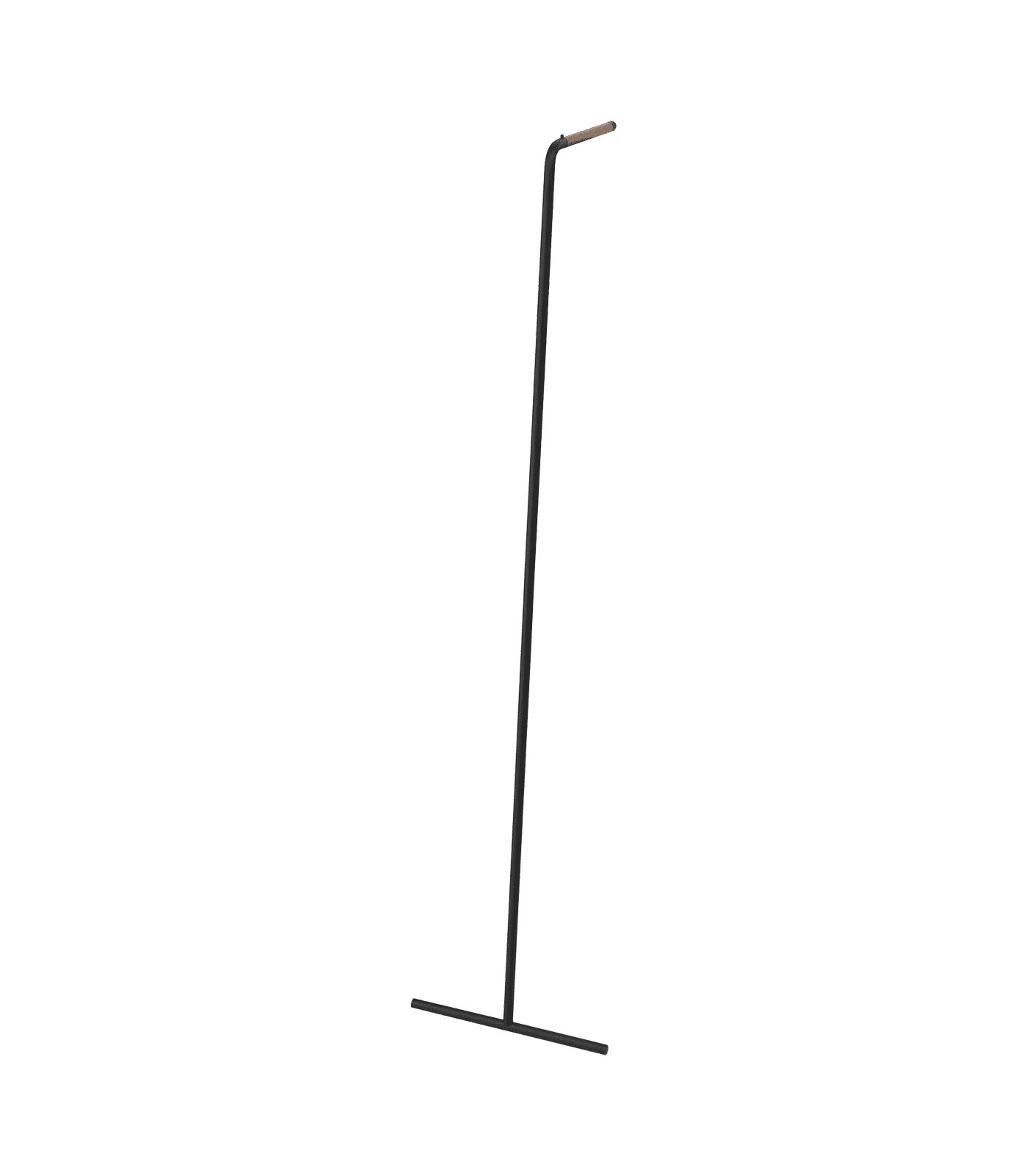Slim Black Steel Leaning Coat Rack with Umbrella Stand