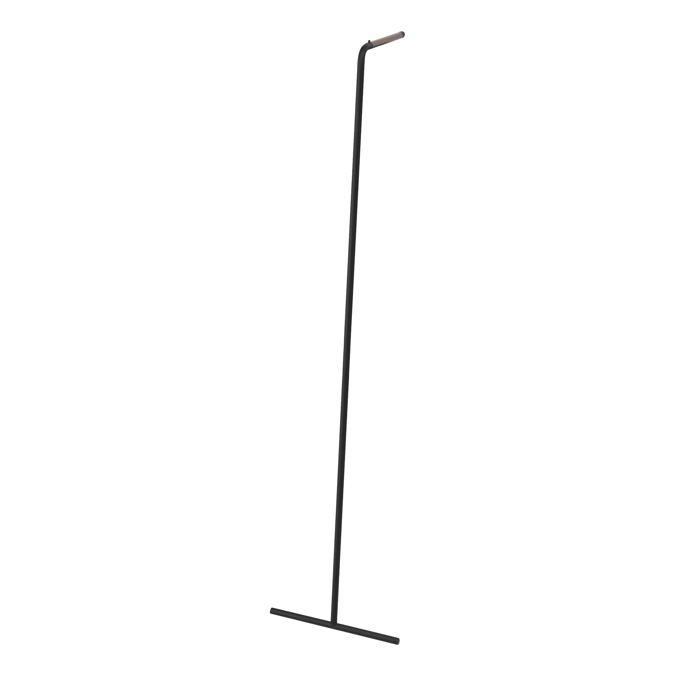 Slim Black Steel Leaning Coat Rack with Umbrella Stand