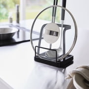 Yamazaki Home Lid and Ladle Stand - Large, Black, Steel, Water Resistant, No Assembly