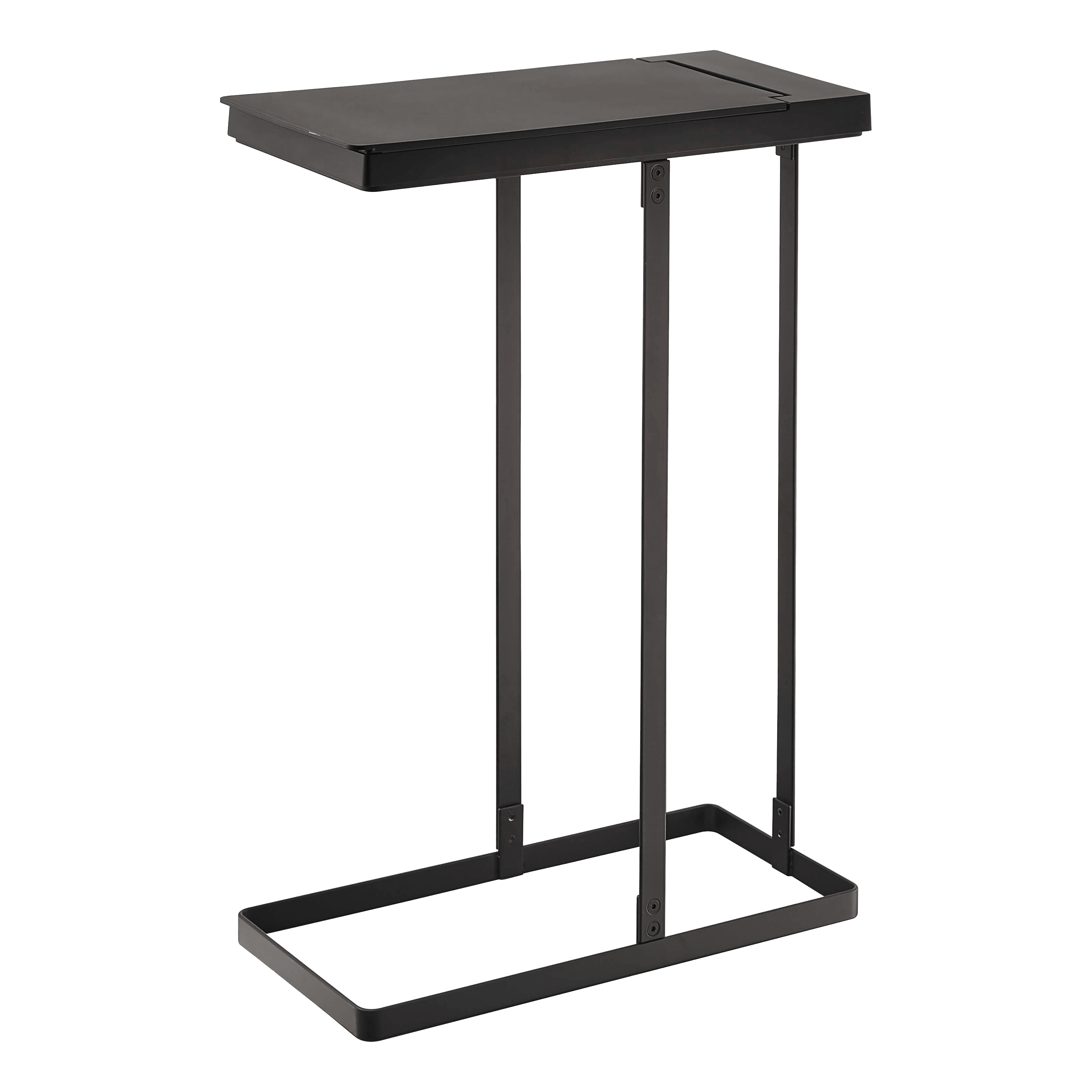 Slim Black Steel Outdoor Lidded Garbage Bag Holder