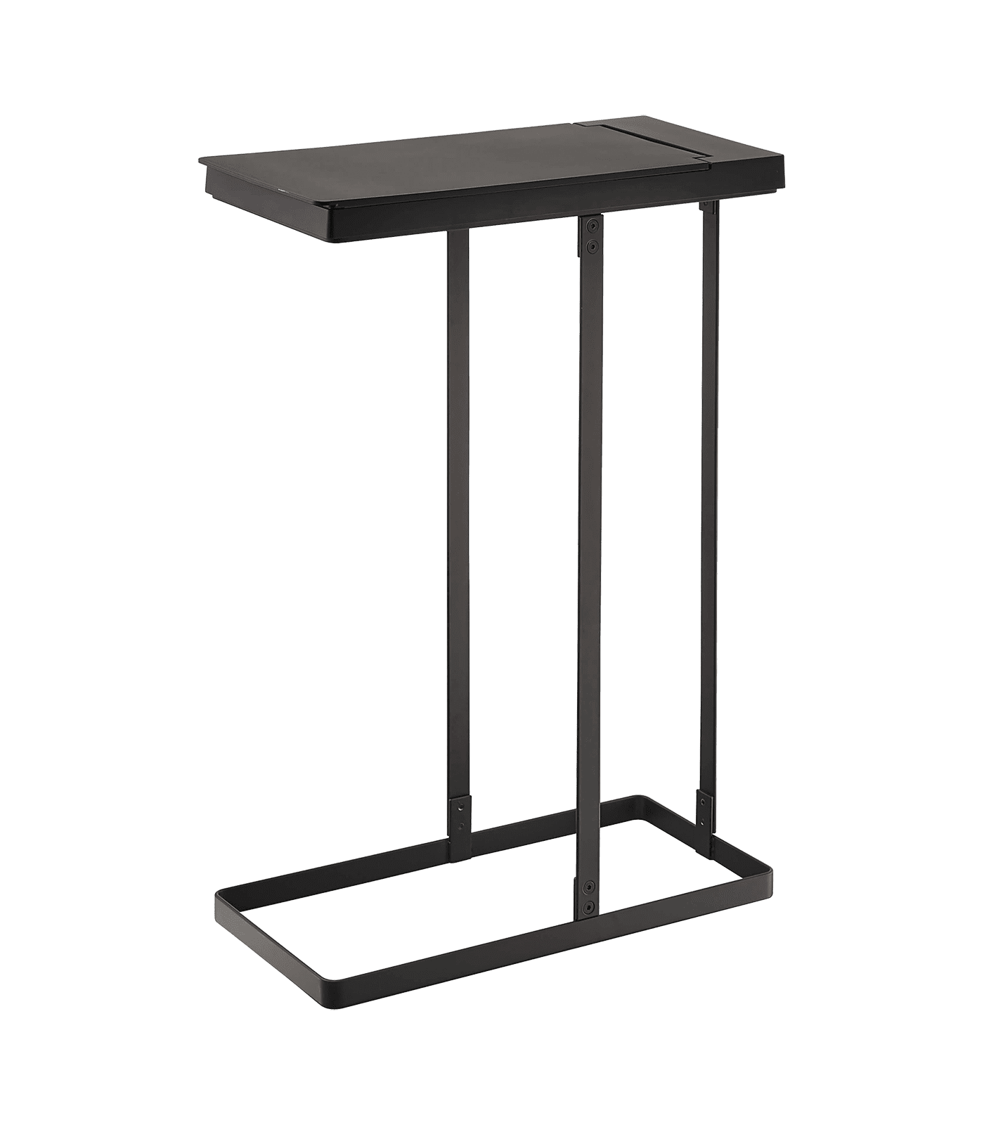 Slim Black Steel Outdoor Lidded Garbage Bag Holder