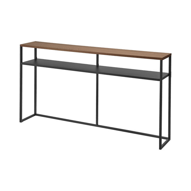 Yamazaki Home Long Console Table - Two Styles, Black, Steel, Shelf ...
