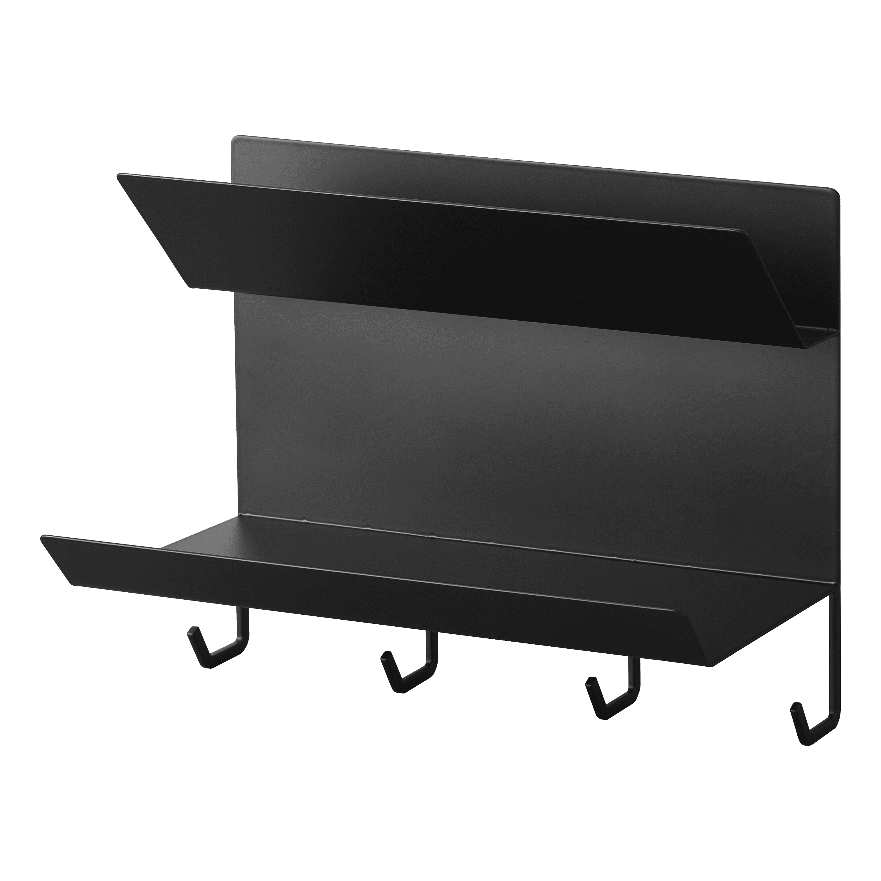 Yamazaki Home Magnetic Entryway Rack, Black, Steel, Magnetic
