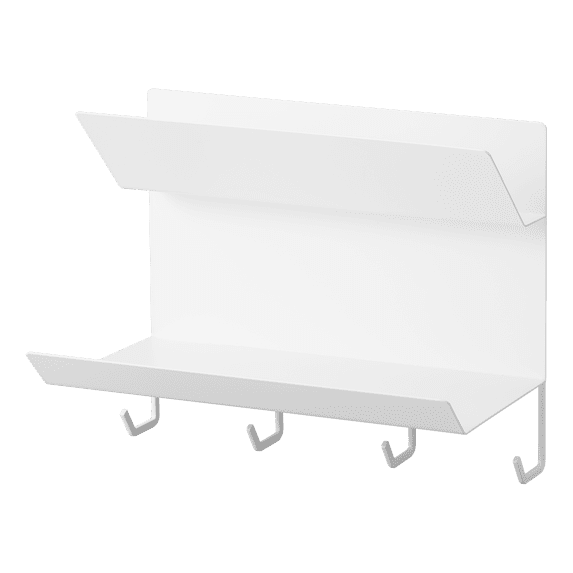 Yamazaki Home Magnetic Entryway Rack, White, Steel, Magnetic