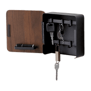 Yamazaki Home Magnetic Key Cabinet, Walnut, Steel + Wood, Supports 2.2 pounds, Magnetic, No Assembly