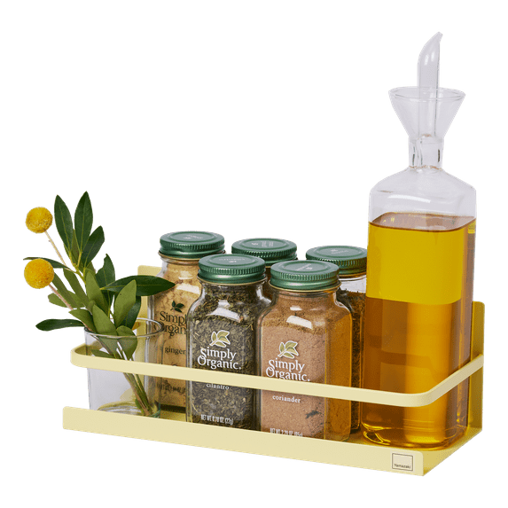 Yamazaki Home Magnetic Storage Caddy, Yellow, Steel, Supports 3.3 pounds, No Assembly