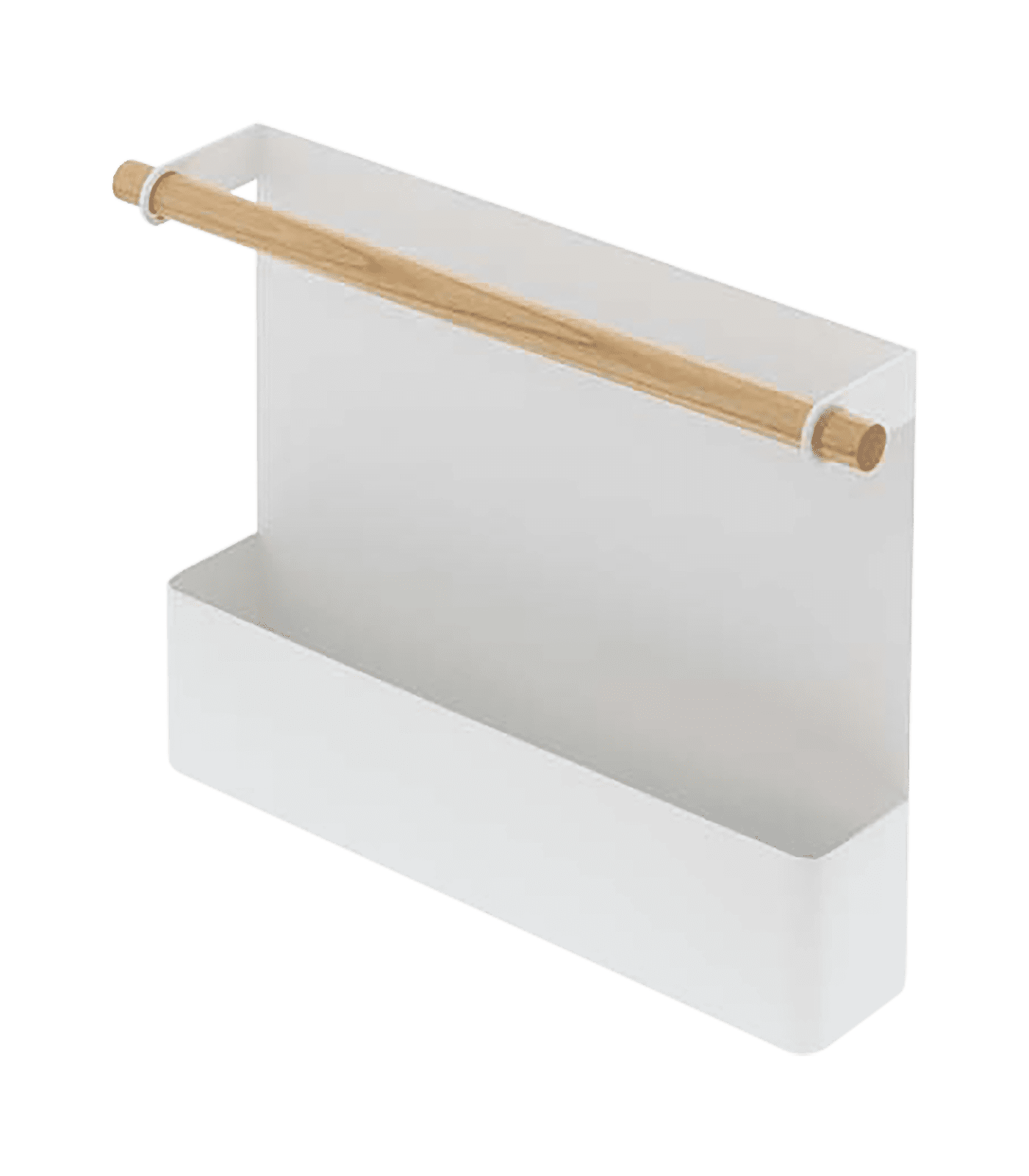 White Steel and Wood Magnetic Kitchen Organizer