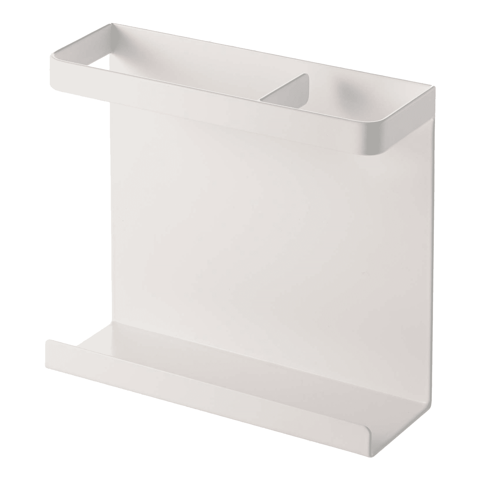 Compact White Steel Magnetic Kitchen Wrap Holder