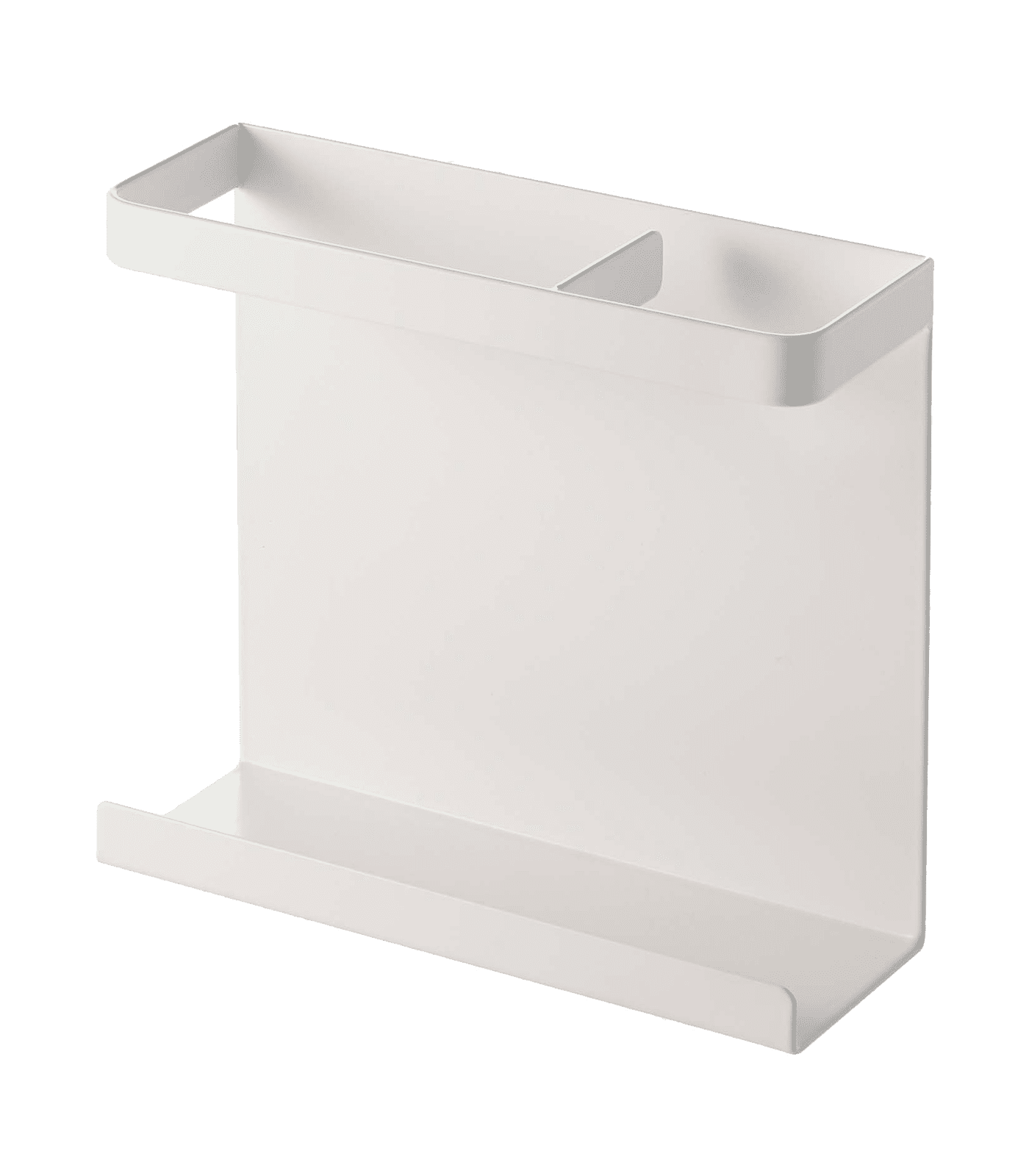 Compact White Steel Magnetic Kitchen Wrap Holder