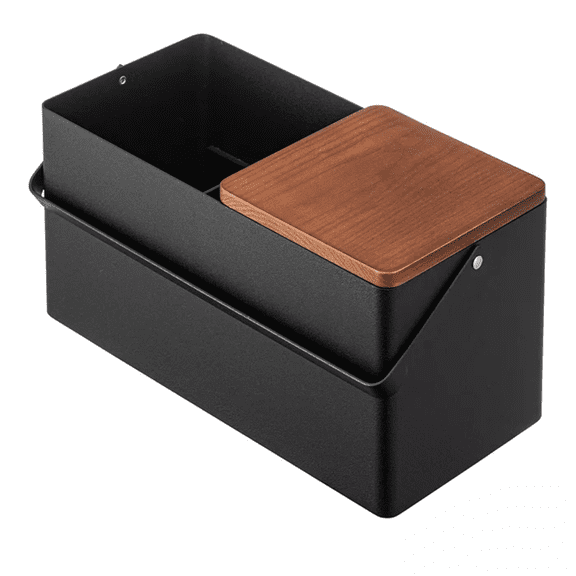 Yamazaki Home Makeup Organizer With Mirror - Steel + Wood - White