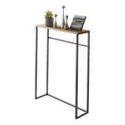 Yamazaki Home Modern Slim Console Table, Slim Narrow Accent Table For Entryway Or Living Room, Metal And Wood Skinny Hallway Or Sofa Table, Steel