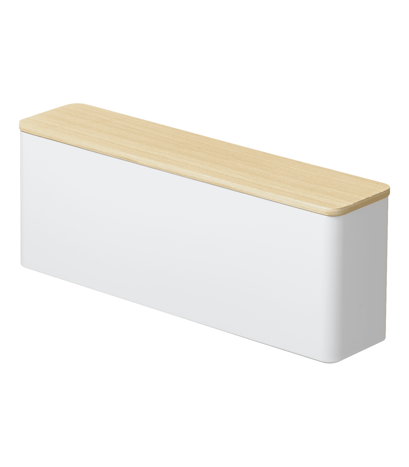 White Plastic Nail Polish Organizer with Wooden Lid