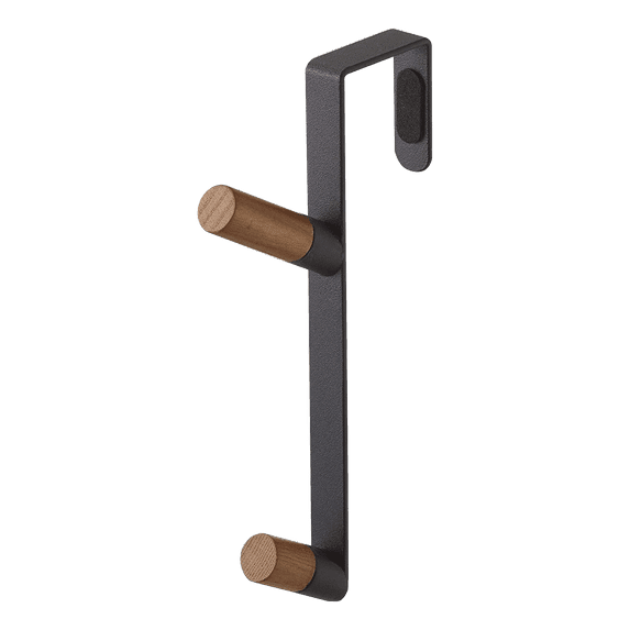 Yamazaki Home Over-the-Door Hook, Steel - L 3.86 x W 0.59 x H 7.09 inches Black