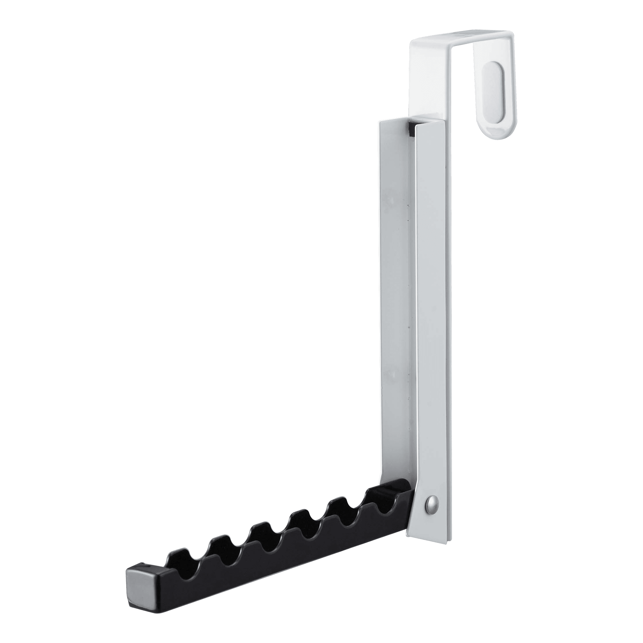 Black Metal Folding Over-the-Door Hook Rack