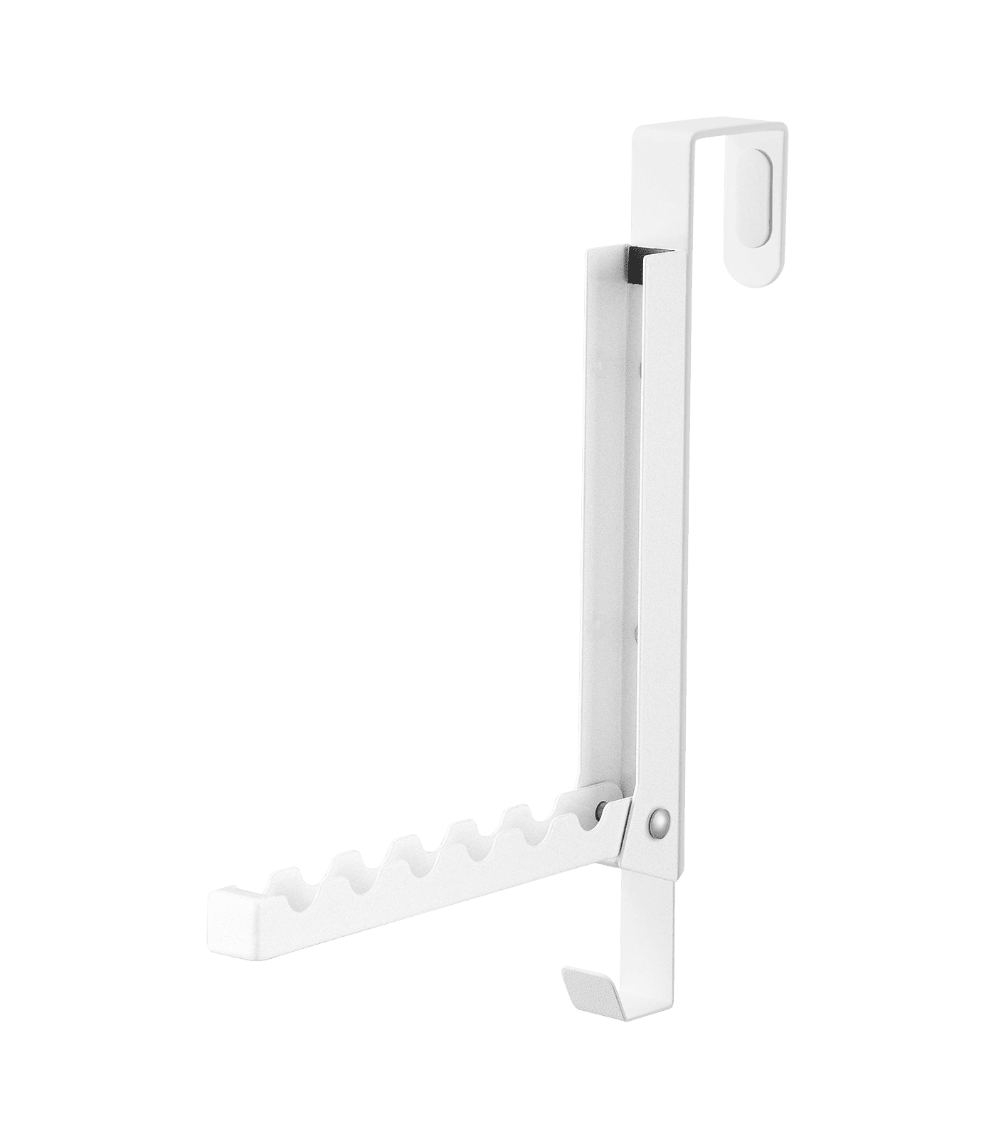 White Steel Over-the-Door Folding Hook Rack
