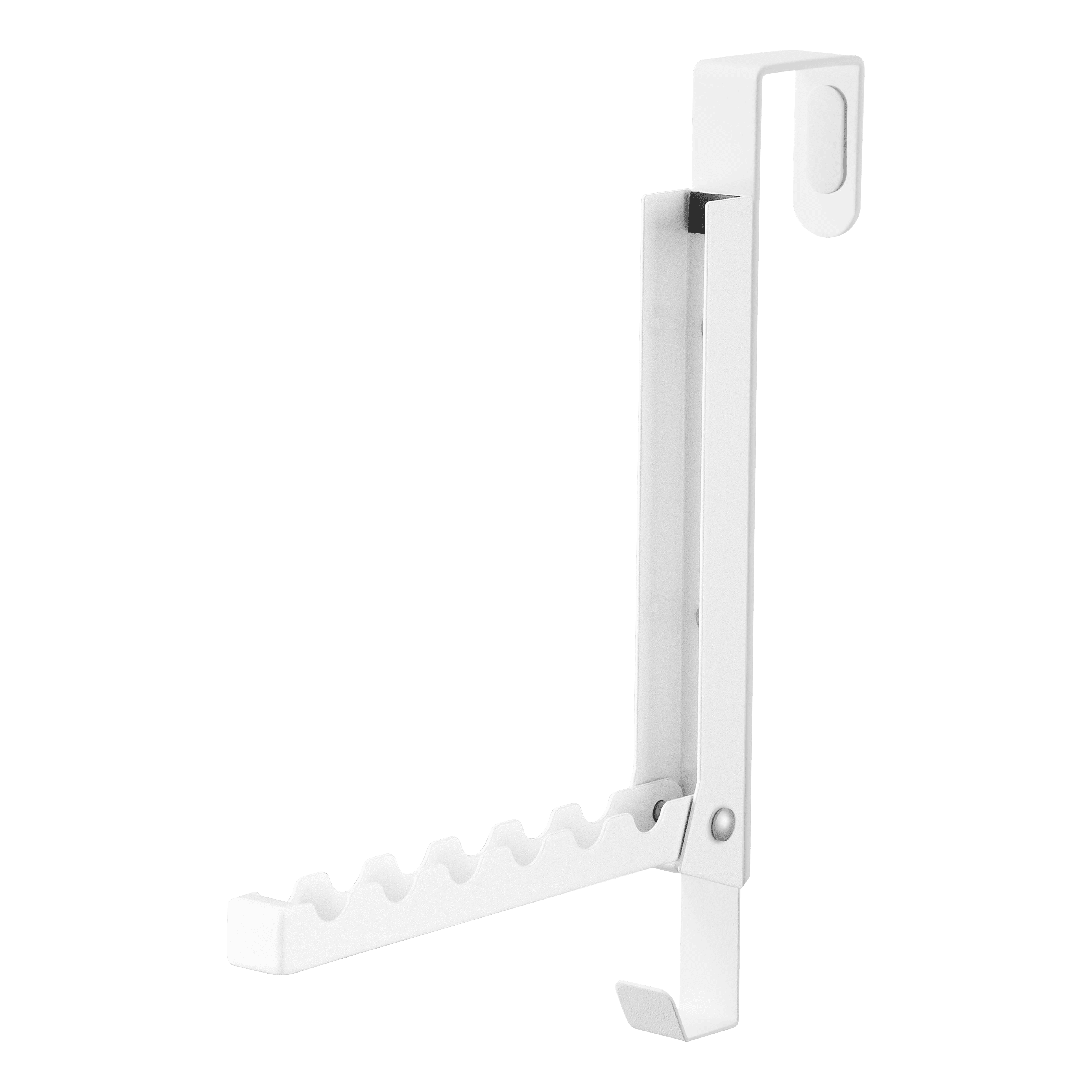 White Steel Over-the-Door Folding Hook Rack