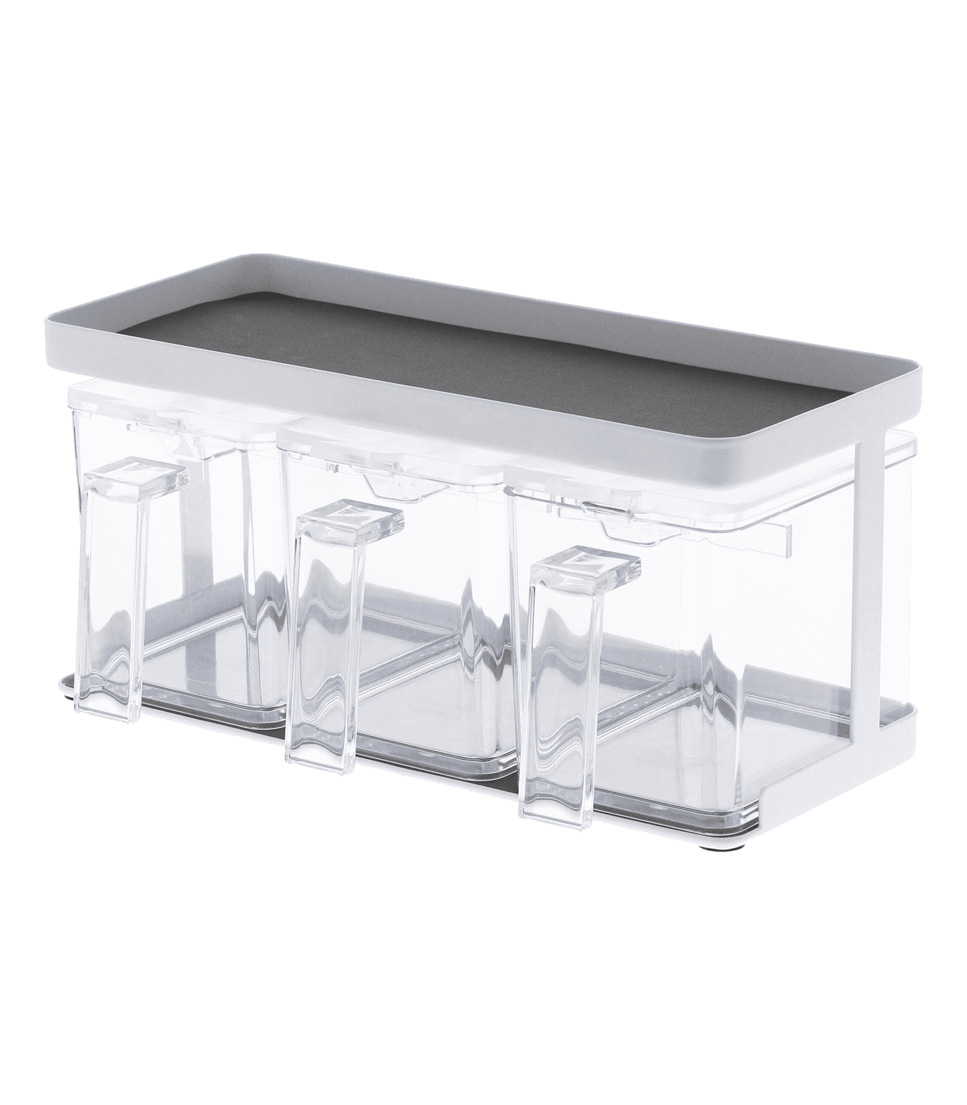 White Wooden Countertop Spice Rack with Canisters