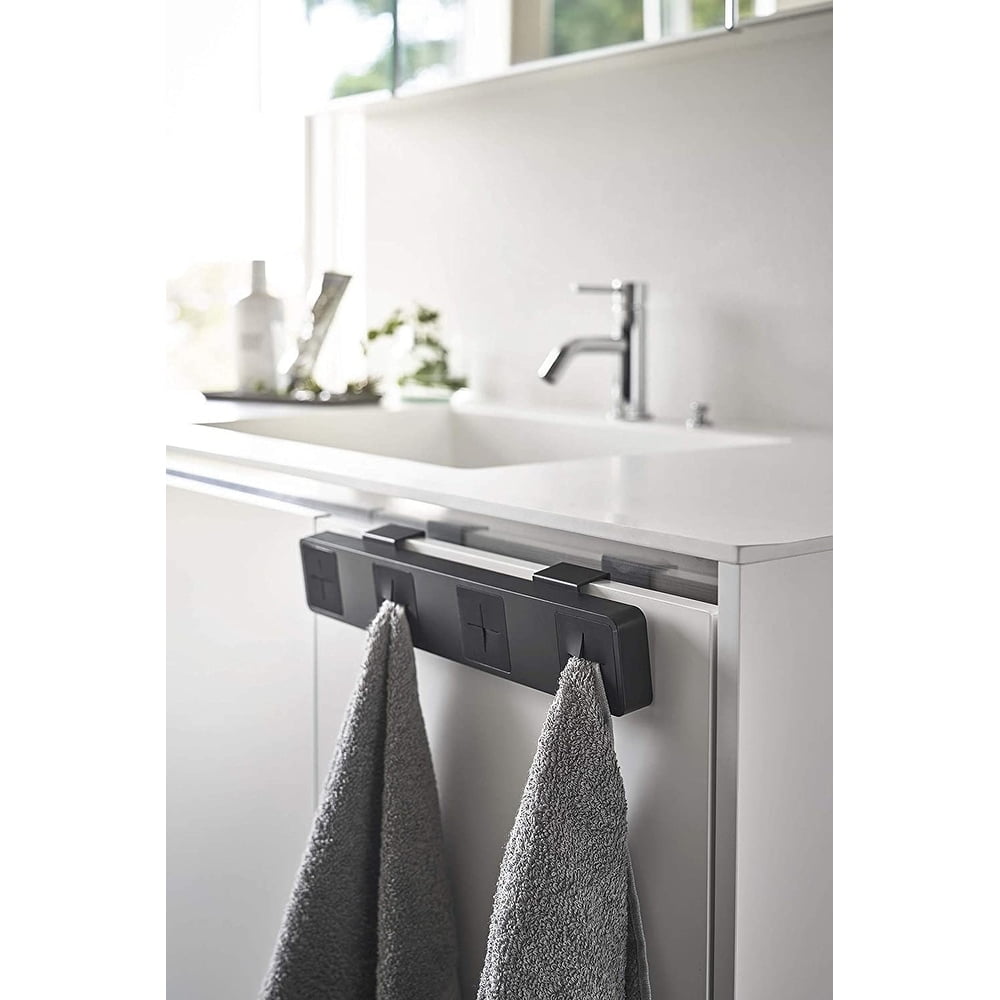 Black Wall Mounted Push Dish Towel Holder