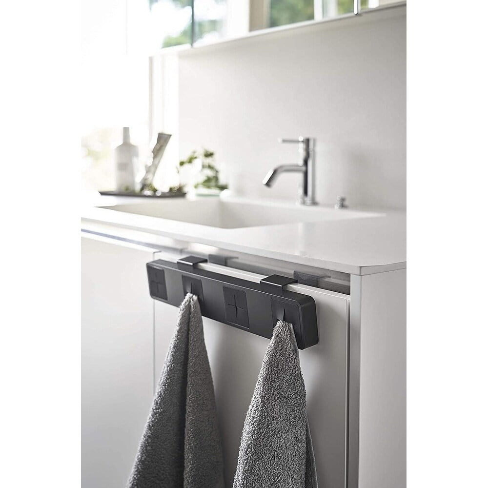 Black Wall Mounted Push Dish Towel Holder