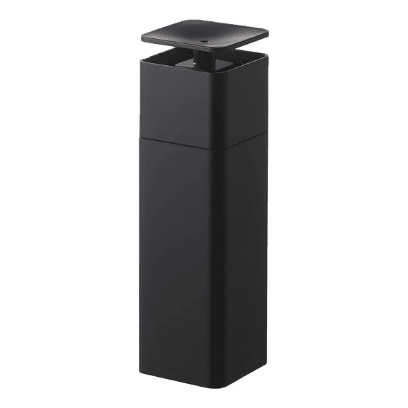 Yamazaki Home Push Soap Dispenser, Black, ABS Plastic, 8.5 fluid oz., 250 milliliters, No Assembly