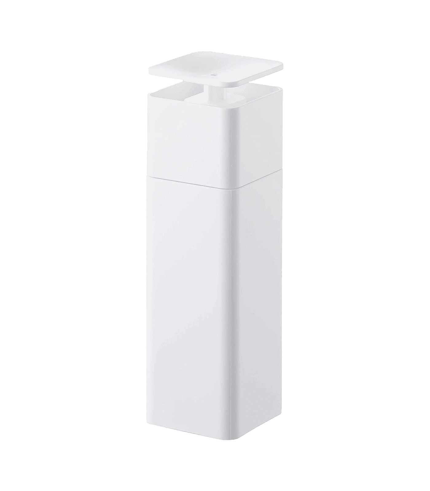 White Plastic One-Handed Push Soap Dispenser, 8.5 oz