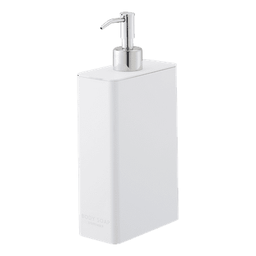 Yamazaki Home  Rectangle Shower Dispenser - Three Styles, ABS Plastic, Body Soap, 24 fluid oz., 700 ml White