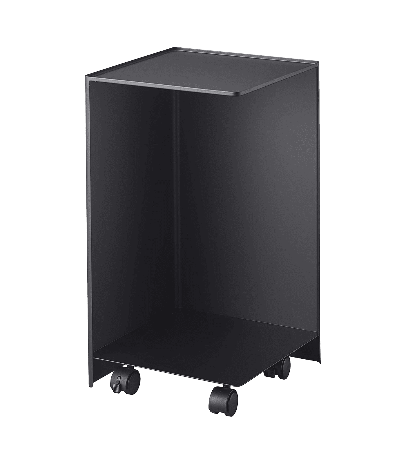 Black Steel Rolling Bathroom Organizer with Wheels