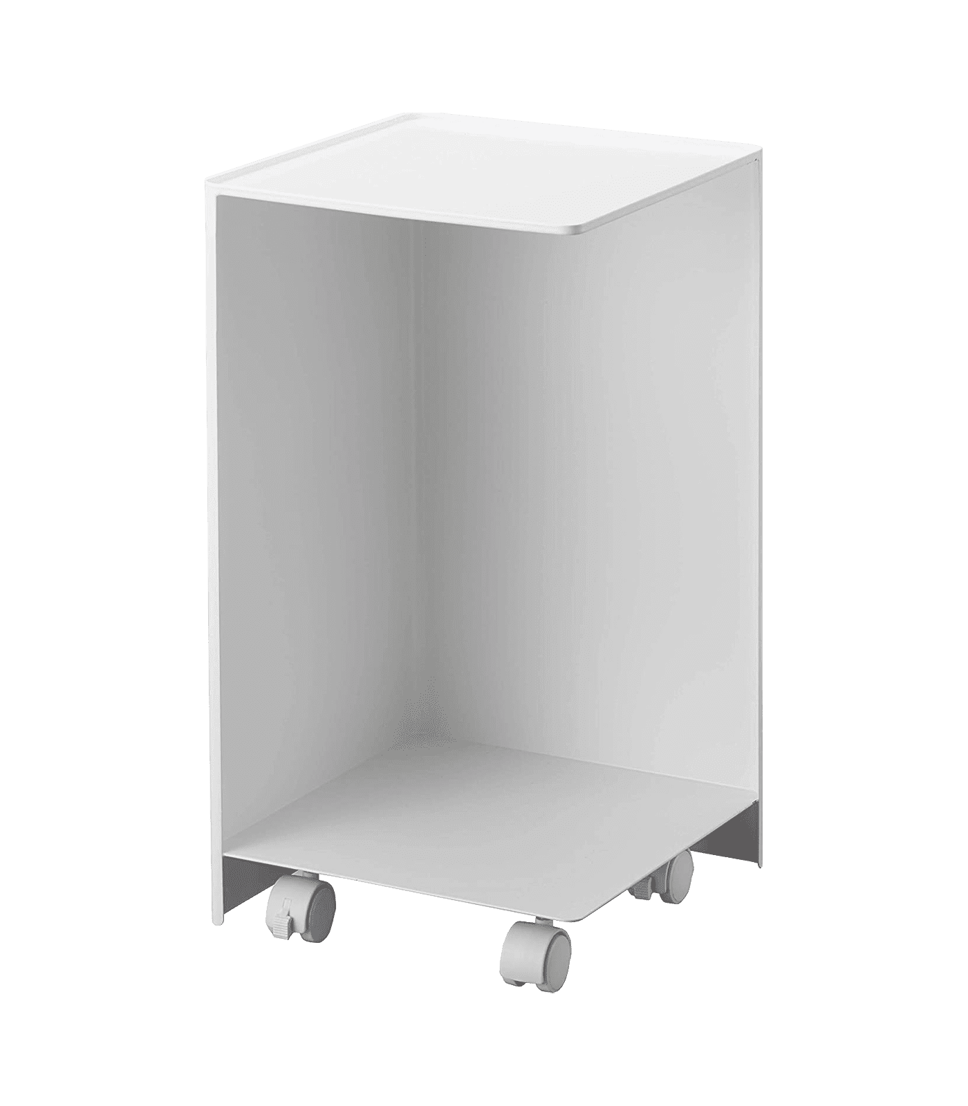White Steel Rolling Bathroom Organizer with Wheels