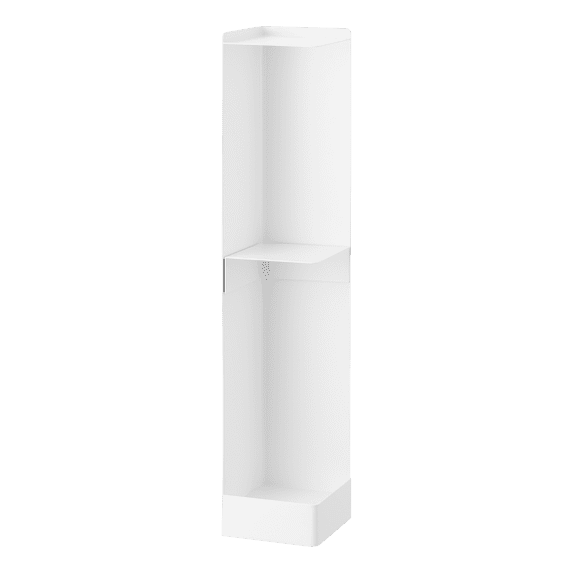 Yamazaki Home Rolling Bathroom Organizer, White, Steel, Wheels, Adjustable Tiers, Minimal Assembly