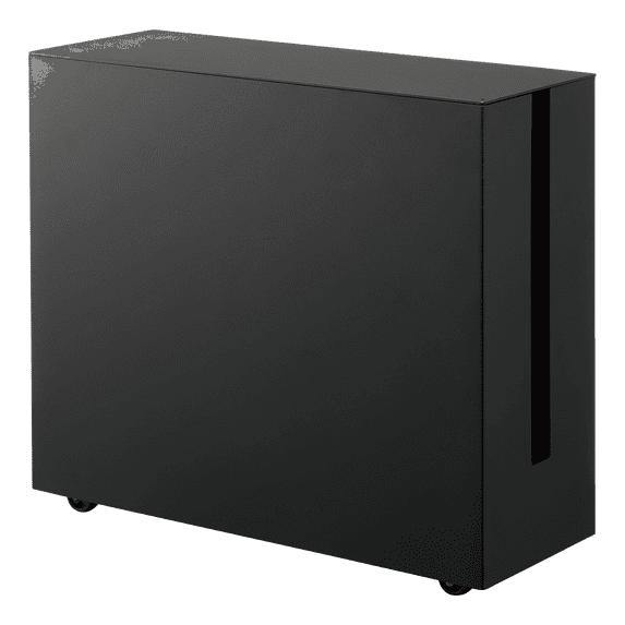 Yamazaki Home Rolling Cable Management Box, Black, Steel, Wheels, Minimal Assembly